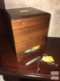 Humidor and cigar cutter, 7.25'hx5.75