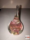 Art glass paperweight - pink swirl 5