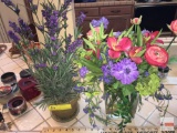 2 artificial floral arrangements