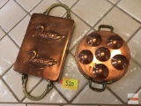 Kitcheware - 2 copper/brass molds, ducks 12.5