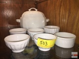 Kitchenware - white Pier 1 Imports Germany covered tureen and 6 ramekins