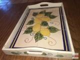 Tray - lemon motif tile tray, 19