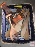 Kitchen utensils - wooden and baskset