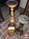 3 metal candle holders