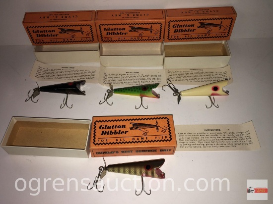 Fishing - Lures - 4 Glutton Dibbler lures, in boxes
