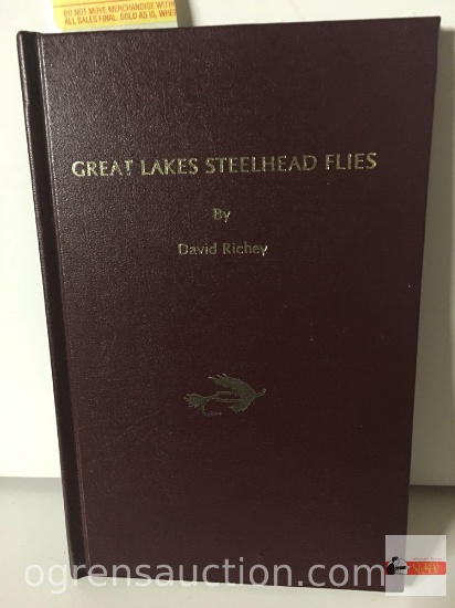Books - Fishing - signed & #466/900 w/real fly by David Richey, 1979 Great Lakes Steelhead Flies