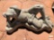 Yard & Garden - cement frog statuary, lounging 14