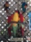 Yard & Garden - 3 parrot wall plaques, lg. tin w/3 birds, 25