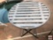 Metal Bistro table, slat top, 28