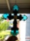 Yard & Garden - Wind chime, stained glass cross, 45