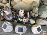 Yard & Garden - 3 animal decor 2 resin squirrels 9