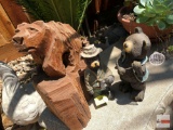 Yard & Garden - 3 statuary, wooden carved bear 12