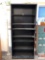 Tall metal storage shelf cabinet, black w/adjustable shelves, 36.5