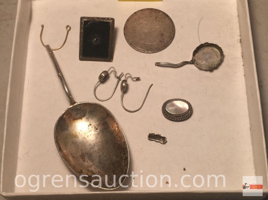 Silver scrap - Jewelry parts and misc. scoop, coin etc.