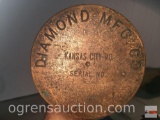 Vintage in-ground safe cylinder, Diamond Manuf. Co. Kansas City 12.5