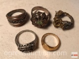 Jewelry - Rings - 5 - some sterling, 1 missing stones