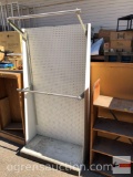 Pegboard freestanding with 2 clothes bars, adjustable, can be used with shelf brackets