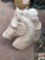 Yard & Garden - Lg. horse head cement statuary, 1 ear as is, 21