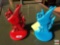 Yard & Garden - Aloha metal table pieces, 2 fish, 1 red, 1 blue, could be used for bookends, 7