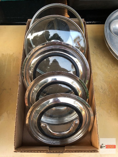 Kitchen - 5 misc. stainless steel/glass lids