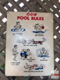 Sign - Our Pool Rules, plastic, 18