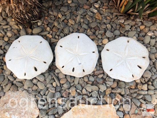 Yard & Garden - 3 sand dollar stepping stones, 12" round