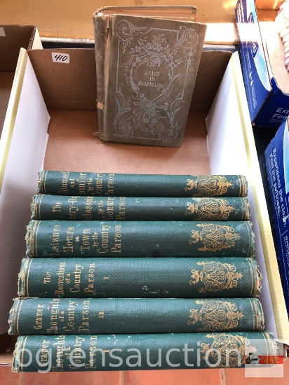 Books - 7 - 1 Alice in Wonderland c.1896, 6 vintage 1876 Country Parson
