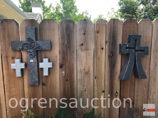 Yard & Garden - 4 decor crosses, 18"hx11"w, 2 - 5.25"hx3.75"w & 14.5"hx9.5"w