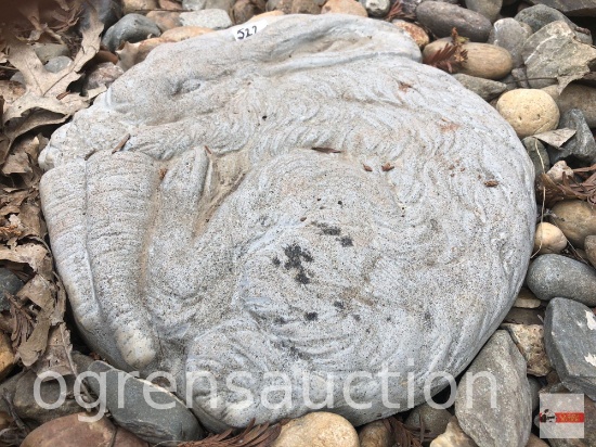 Yard & Garden - cement stepping stone, embossed rabbit w/carrots 11"w