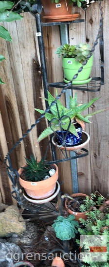 Yard & Garden - Metal spiral plant stand, 6 shelves, 70"h