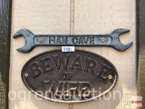 2 cast iron wall decor - Man Cave wrench 11.5