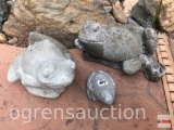 Yard & Garden - 3 cement frog statuary, 2