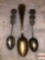 Collectibles - 3 spoons, Asian designs & floral