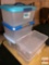 5 storage show-off containers, 3 w/handles