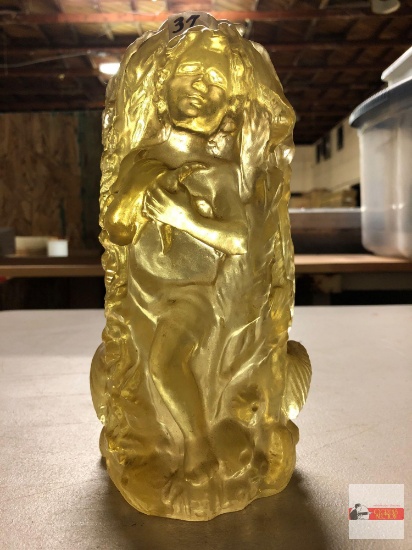 Vintage resin relief figure, 9.5"h