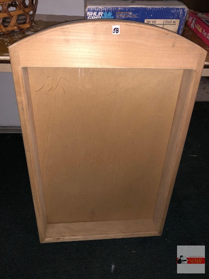 Display shadow box cabinet, plexiglass front, 21.5"wx35"hx3.75"d