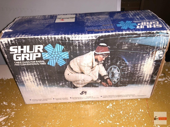 Automotive - Shur Grip cable tire chains for radial & conventional tires, orig. box