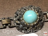 Jewelry - ornate bracelet w/ manmade turquoise