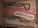Jewelry - necklaces, 8 period plastic costume necklaces