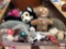 Collectibles - Stuffed animals, whale, dolphin, armadillo, gingerbread man, cat, mouse, monkey, cow