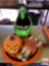 Holiday decor - Halloween - tray, batt.op witch candy holder, batt.op pumpkin & pumpkin rabbit