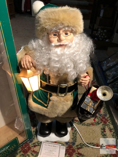 Holiday Decor - Christmas - Santa, green suit, Telco Motion-ette, animated & illuminated figure,