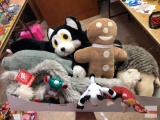 Collectibles - Stuffed animals, whale, dolphin, armadillo, gingerbread man, cat, mouse, monkey, cow