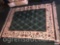 Area rug - fringe end, floral & green diamonds rug, 7'x5'.2