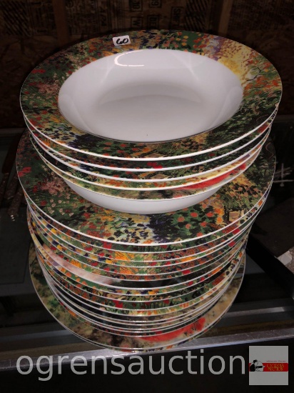 Dish ware - 23 pcs. Sakura Genuine Porcelain Dish ware, Renoir & Vincent Museum masters