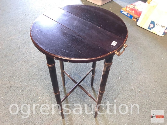 Occasional table, 22"h, 14" round, drop sides, gate legs folds to 3.5"w