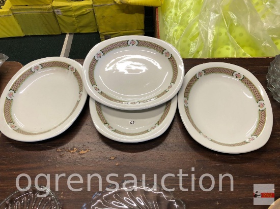 Dish Ware - 4 serving platters, Hotelware, FPC Grasse Grindley Staffordshire England 14"wx12"w