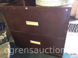 Office - Hon 2 drawer metal filing cabinet, brown, 30