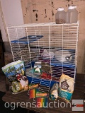 Lg. 3 story Chinchilla cage, food, toys, bedding, wash tub, dust wash, water bottle, sling bed etc.