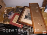 Artwork - 6 misc. decor and frames, vintage Chicago Veterinary College picture